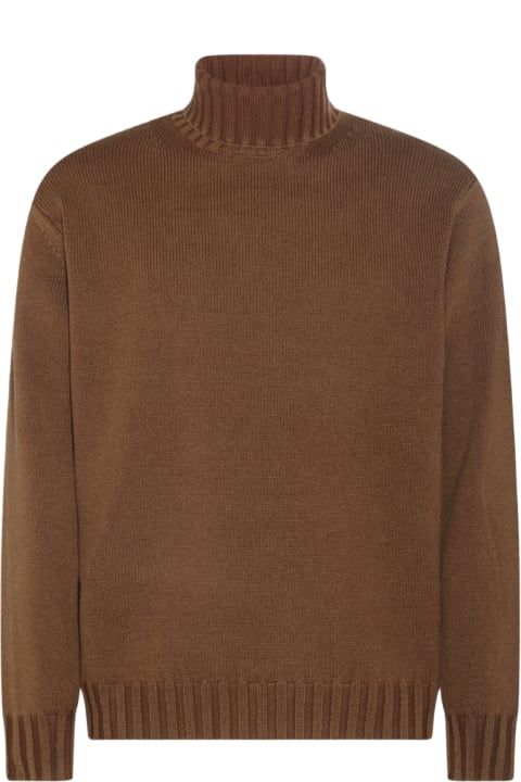 Auralee Sweaters for Men Auralee Brown Wool High Neck Jumper