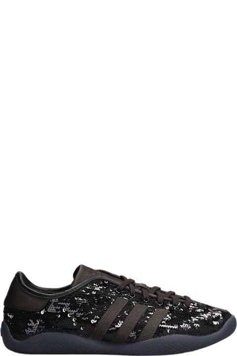 Adidas Originals by Wales Bonner for Men Adidas Originals by Wales Bonner Lo Pro Sequin Sneakers In Black Fabric