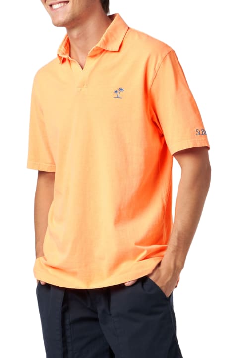 Homeware MC2 Saint Barth Man Orange Cotton Jersey Polo