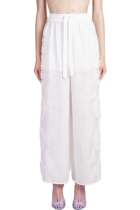 Pants & Shorts for Women Zimmermann Pants In White Linen