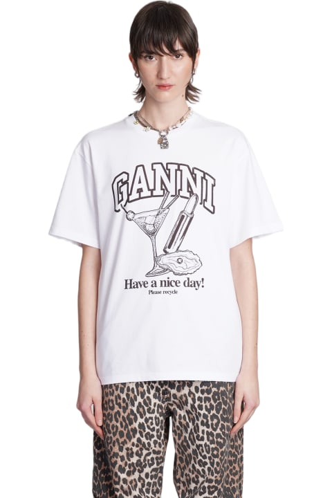 Ganni for Women Ganni T-shirt In White Cotton