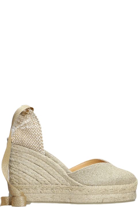 Castañer for Women Castañer Chiara-8ed-032 Wedges In Gold Canvas