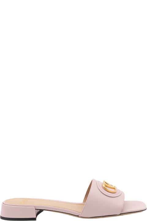أحذية مسطحة لـ السيدات Valentino Garavani Rose Leather Flat