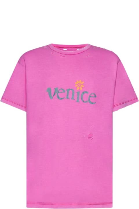 メンズ ERLのトップス ERL Venice Cotton And Linen T-shirt