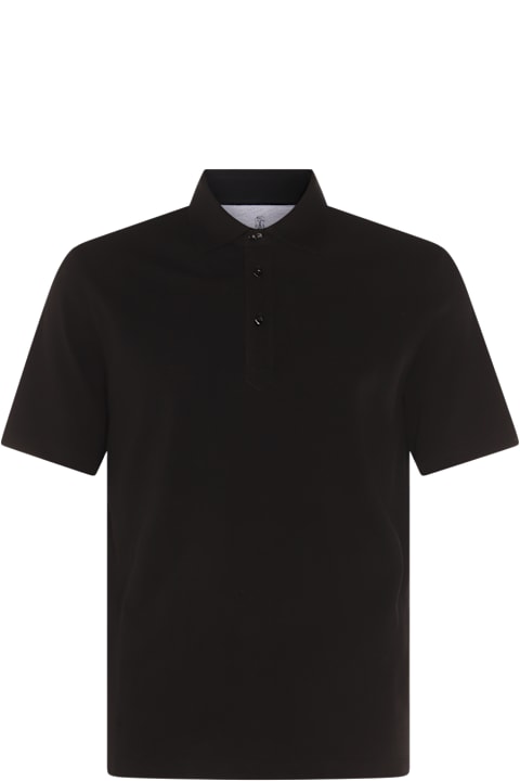 Brunello Cucinelli Topwear Sale for Men Brunello Cucinelli Black Cotton Polo Shirt