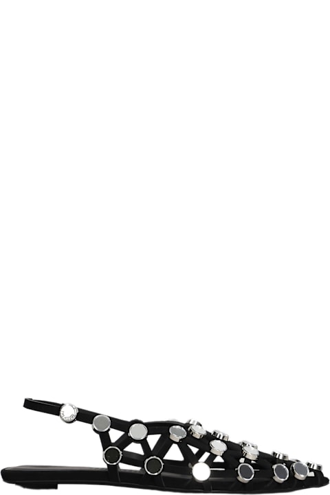 The Attico أحذية لـ السيدات The Attico Grid Flats In Black Leather