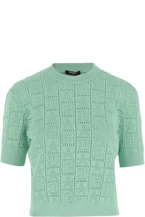 Balmain Sweaters for Women Balmain Monogrammed Knit Pullover