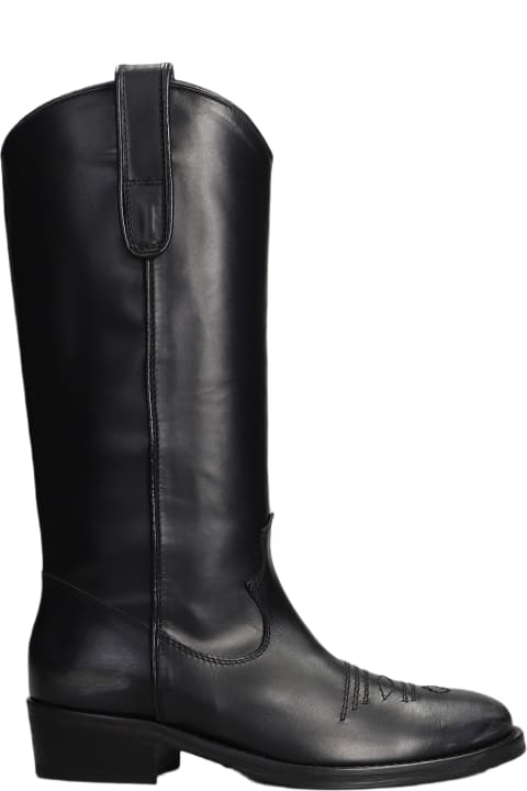 Boots for Women Via Roma 15 Texan Boots In Black Leather