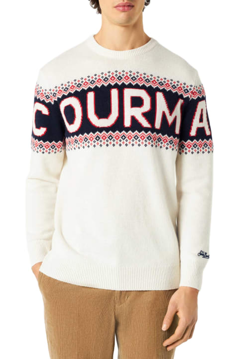 أدوات منزلية MC2 Saint Barth Crewneck Sweater Heron With Courma Jacquard