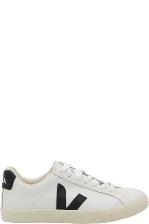 أدوات منزلية Veja Extra White And Black Leather Esplar Sneakers