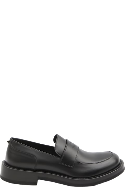 Valentino Garavani Black Leather Driver Loafers | italist