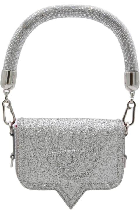 Chiara Ferragni Shoulder Bags for Women Chiara Ferragni Silver Glittery Shoulder Bag