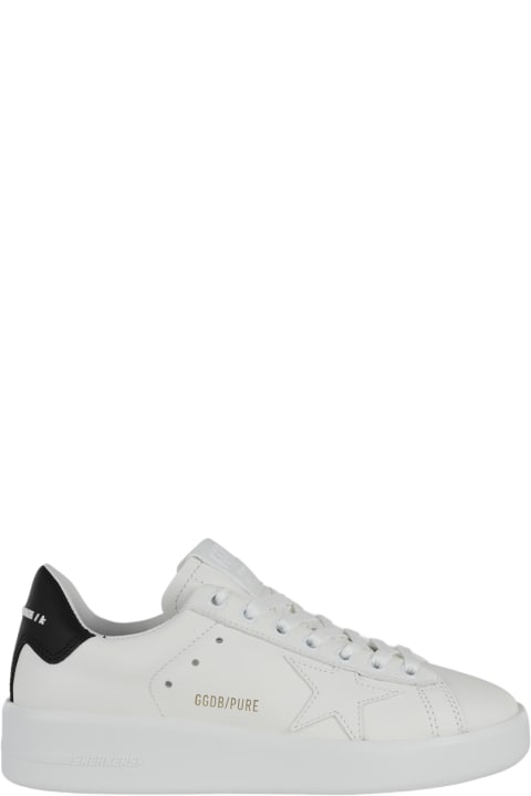 Shoes for Women Golden Goose White And Black Leather Super Star Sneakers
