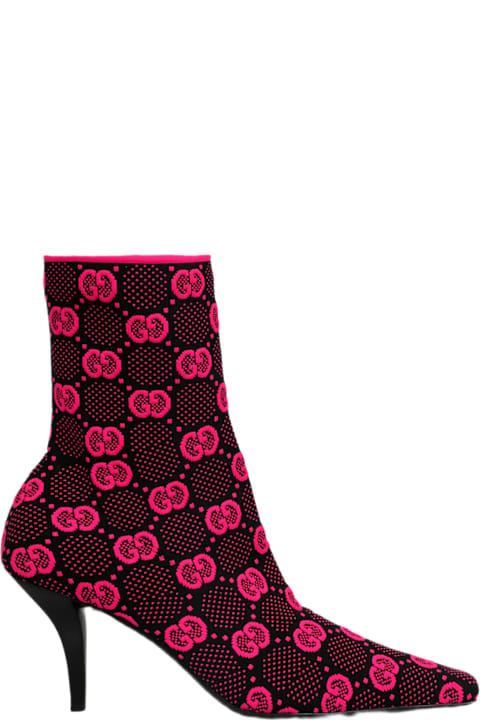 Gucci Boots for Women Gucci 'gg' Knitted Ankle Boots