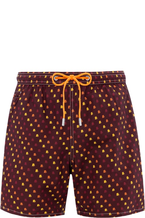 Homeware MC2 Saint Barth Man Lightweight Fabric Swim-shorts Lighting Micro Fantasy With Roma Print | As Roma Special Edition