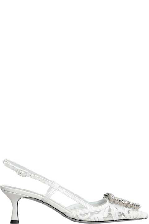 Roberto Festa High-Heeled Shoes for Women Roberto Festa Vittoria Pumps In White Leather And Fabric