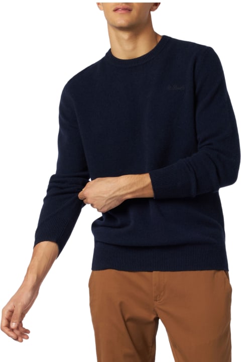 Homeware MC2 Saint Barth Blue Sweater Regent In Lambswool