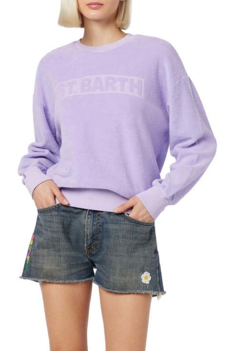MC2 Saint Barth Fleeces & Tracksuits for Women MC2 Saint Barth Woman Lilac Terry Cotton Stardust Sweatshirt