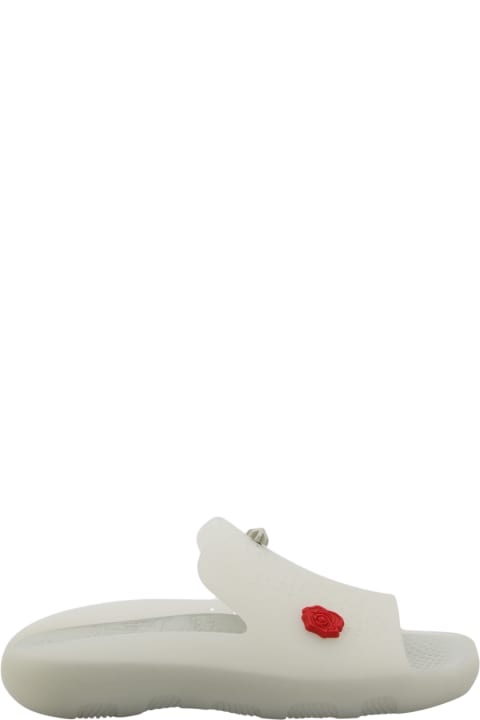 Fashion for Men Burberry White Multicolour Rubber Stingray Slides