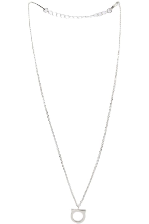 Jewelry Sale for Women Ferragamo Silver-tone Brass Gancini Necklace