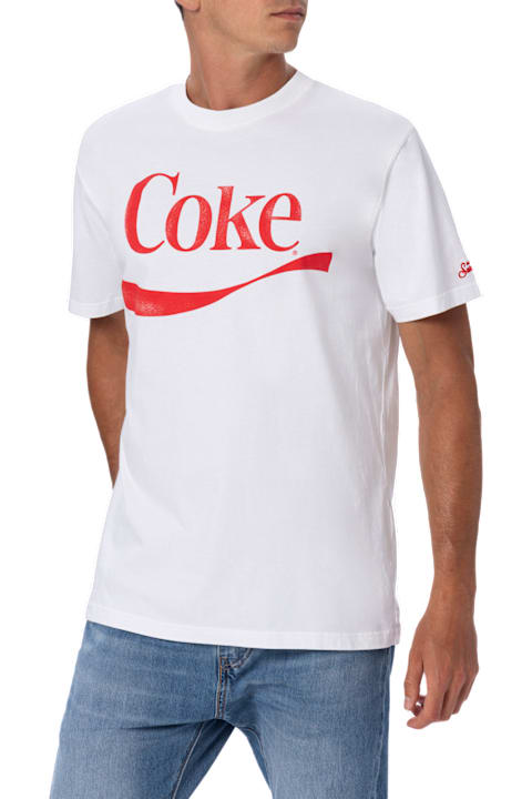 Homeware MC2 Saint Barth Man Cotton T-shirt With Coke Logo Placed Print | The Coca Cola Company Special Edition