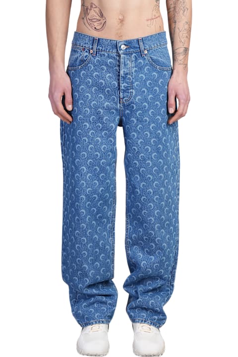 Marine Serre for Men Marine Serre Jeans In Blue Denim