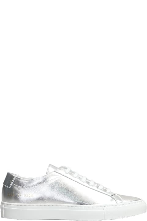 Common Projects Shoes for Women Common Projects Achilles Shiny Sneakers In Silver Leather
