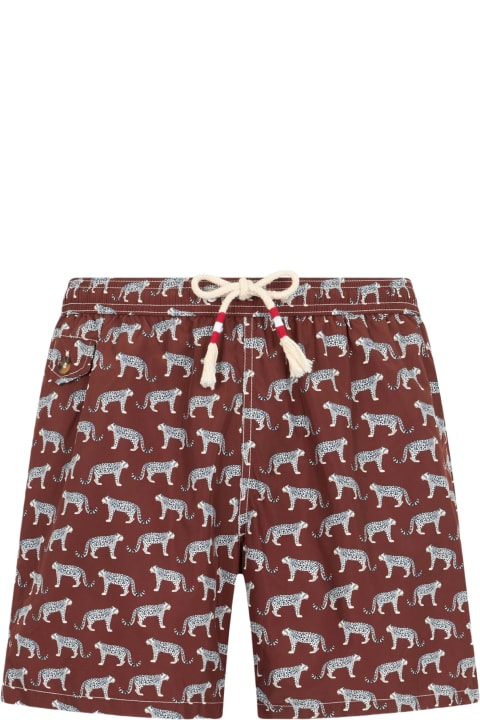 Homeware MC2 Saint Barth Man Lightweight Fabric Swim-shorts Lighting 70 With Micro Cheeta Print