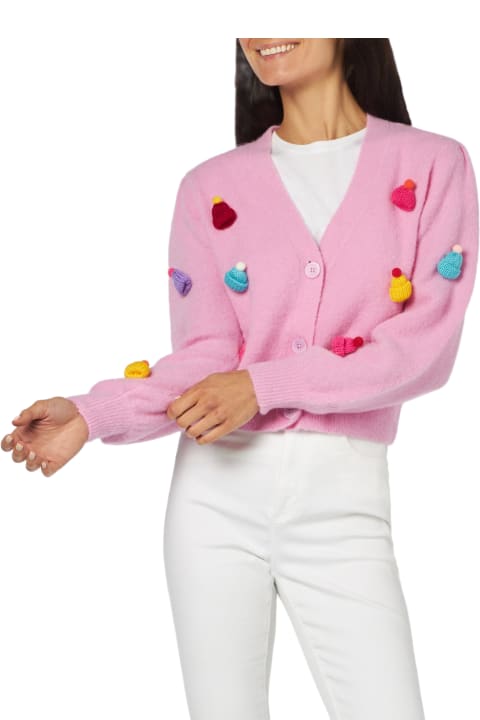 Homeware MC2 Saint Barth Woman Brushed Cropped Cardigan With Puff Sleeves