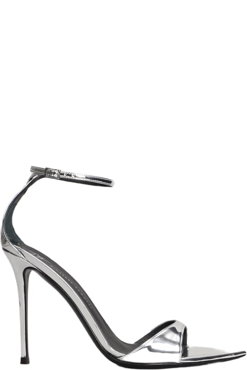 Giuseppe Zanotti Sandals for Women Giuseppe Zanotti Intrigo Strap Sandals In Silver Patent Leather