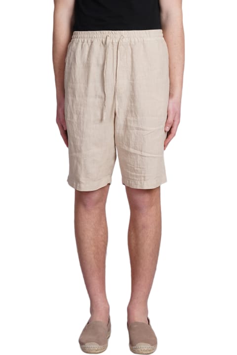 120% Lino Pants for Men 120% Lino Shorts In Beige Linen