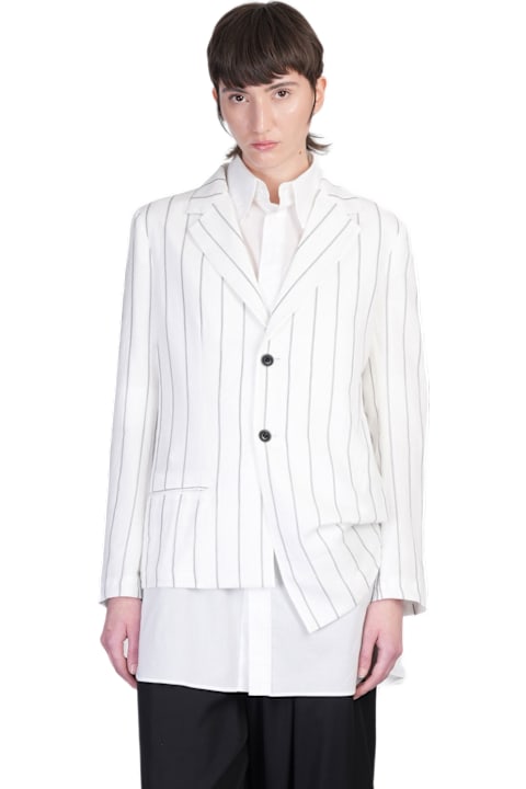 Yohji Yamamoto for Women Yohji Yamamoto Blazer In White Wool