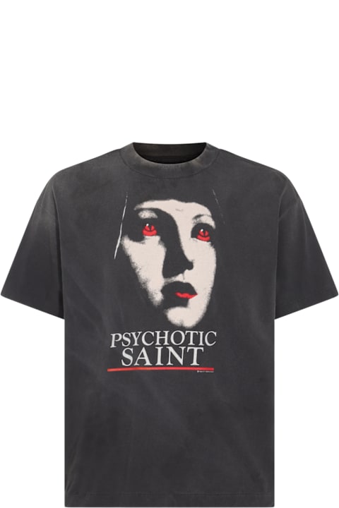 SAINT Mxxxxxx Clothing for Men SAINT Mxxxxxx Black Cotton T-shirt