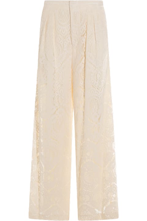 TwinSet for Kids TwinSet Cream Viscose Pants