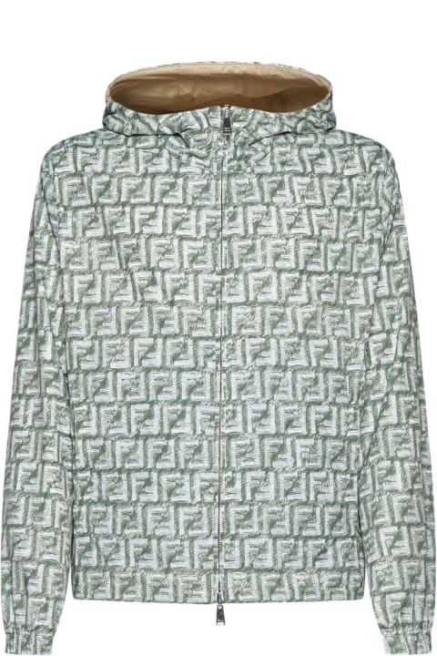 Fendi Coats & Jackets for Men Fendi Ff Print Nylon Reversible Jacket