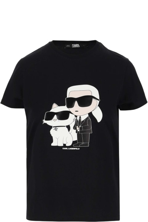 Fashion for Women Karl Lagerfeld Cotton T-shirt With Karl And Choupette