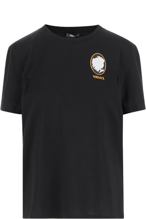 Versace for Women Versace Cotton T-shirt Co N Logo Cameo