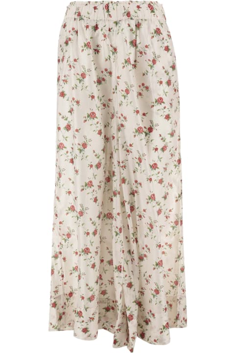 Péro for Women Péro Silk Pants With Floral Pattern