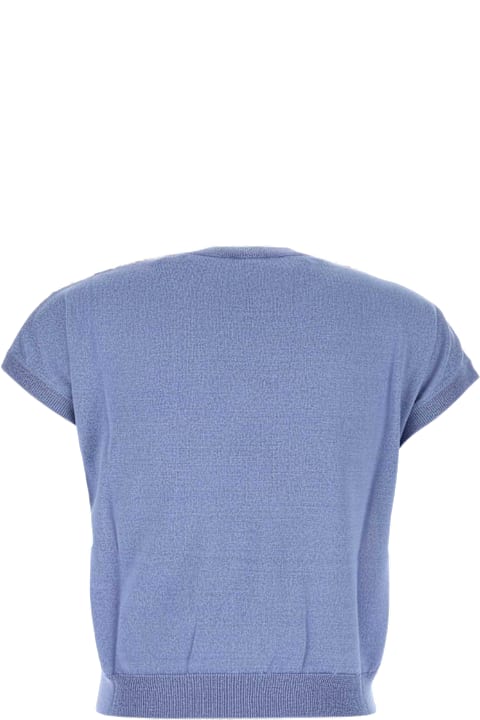 Etro for Women Etro Cerulean Blue Cotton Blend Sweater