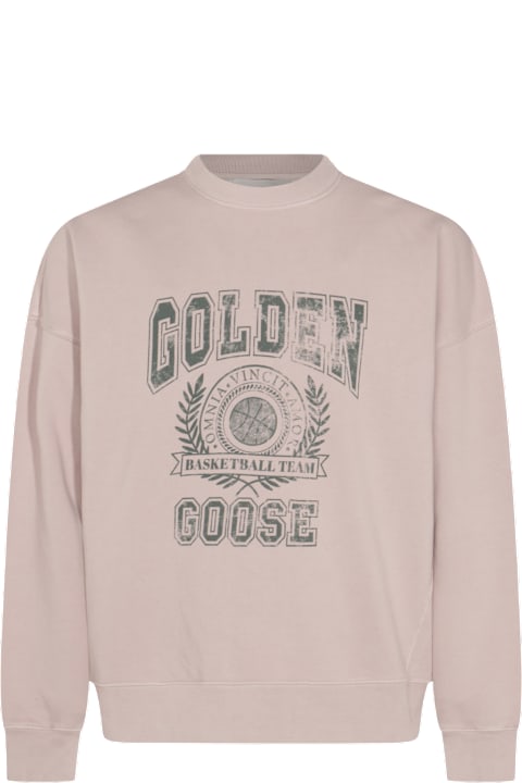 Golden Goose Sweaters for Men Golden Goose 'college' Pink Cotton Sweatshirt