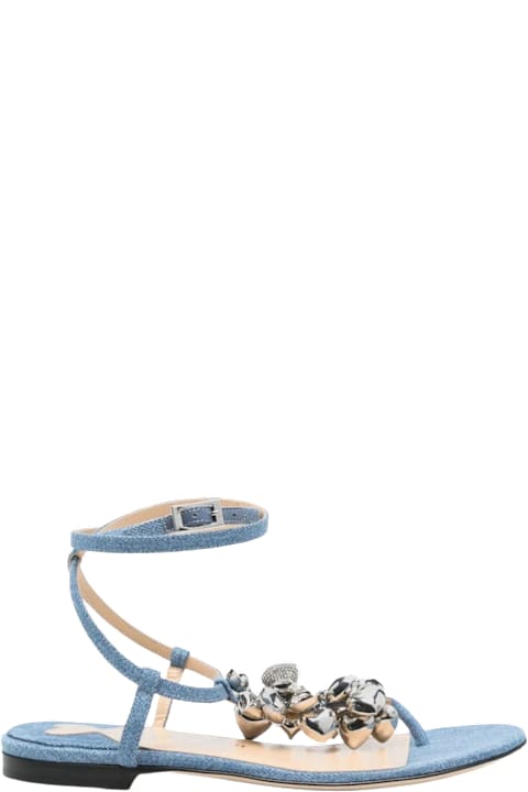Mach & Mach for Women Mach & Mach Cotton And Leather Sandals
