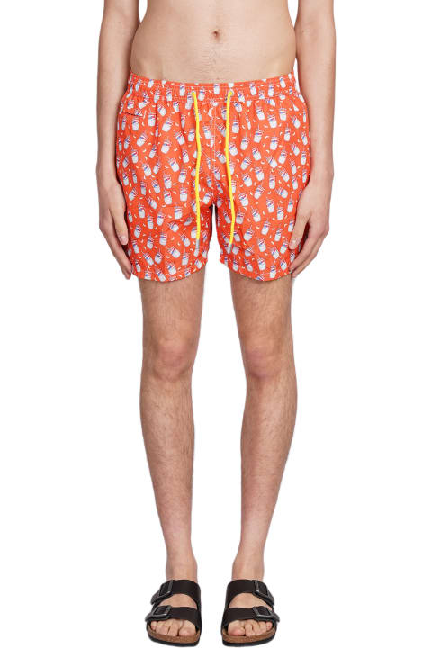 Swimwear for Men MC2 Saint Barth Lighting Micro Fanta Beachwear In Orange Polyester