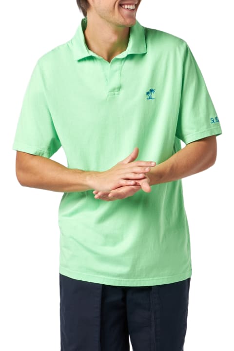 Homeware MC2 Saint Barth Man Green Cotton Jersey Polo