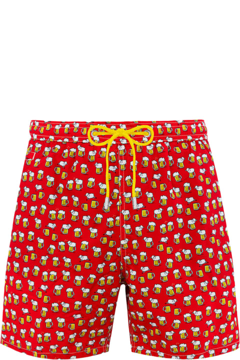 Homeware MC2 Saint Barth Man Lightweight Fabric Swim-shorts Lighting Micro Fantasy With Beer Print