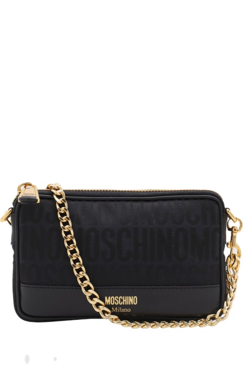 Moschino Shoulder Bags for Women Moschino Black Allover Crossbody Bag