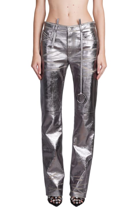 Clothing for Women The Attico Pants In Silver Leather