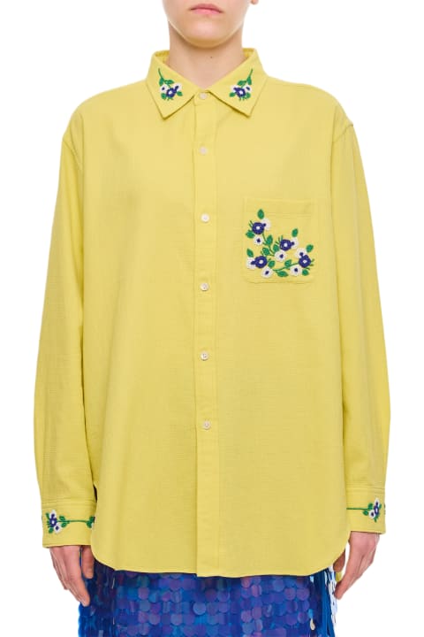 ウィメンズ Bodeのウェア Bode Beaded Chicory Ls Cotton Shirt