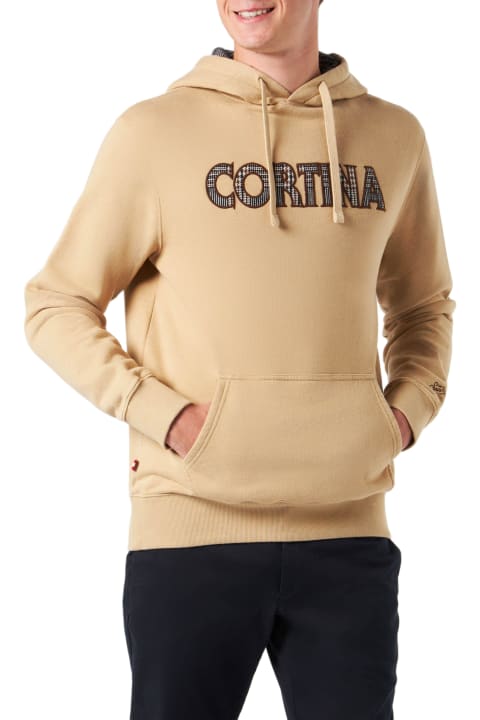 Homeware MC2 Saint Barth Man Beige Hoodie With Cortina Patch