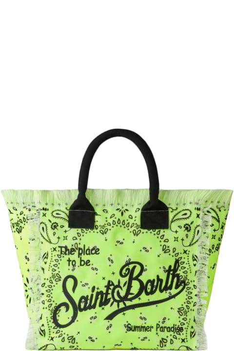 Homeware MC2 Saint Barth Vanity Fluo Yellow Shoulder Bag With Bandanna Print