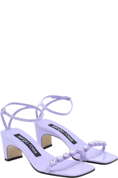 Sergio Rossi Sandals for Women Sergio Rossi Wisteria Lilac Leather Sr1 Sandals